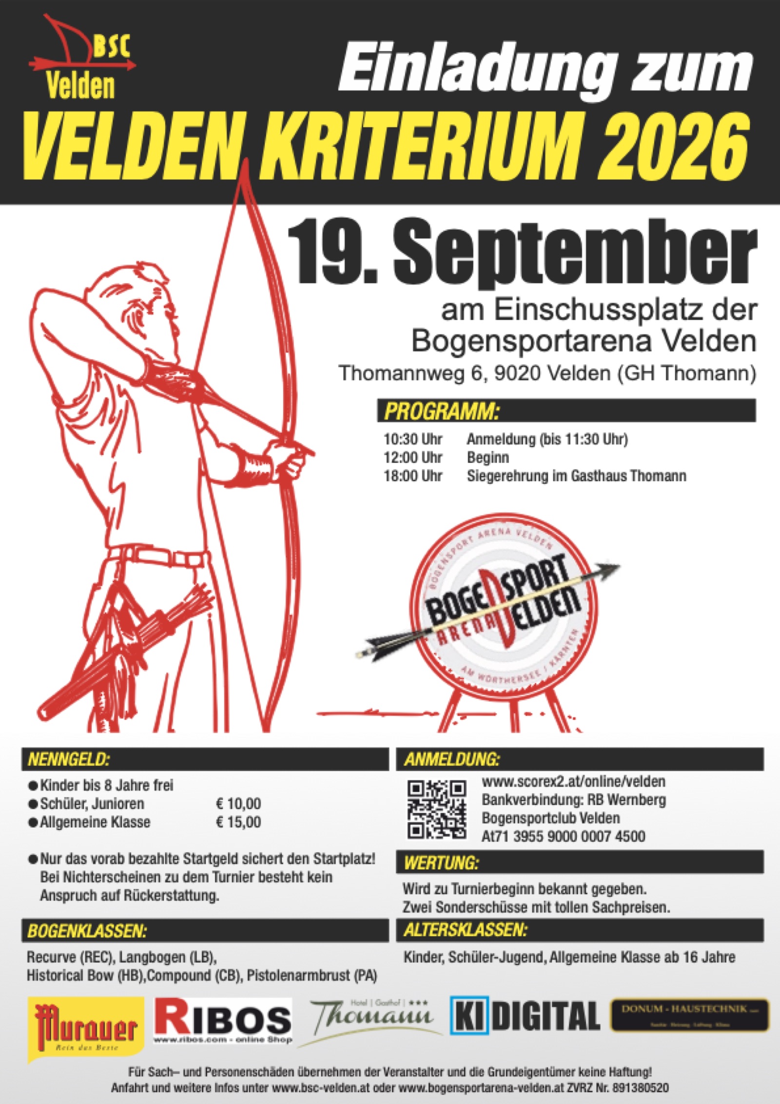 Einladung zum Velden Kriterium 2026
